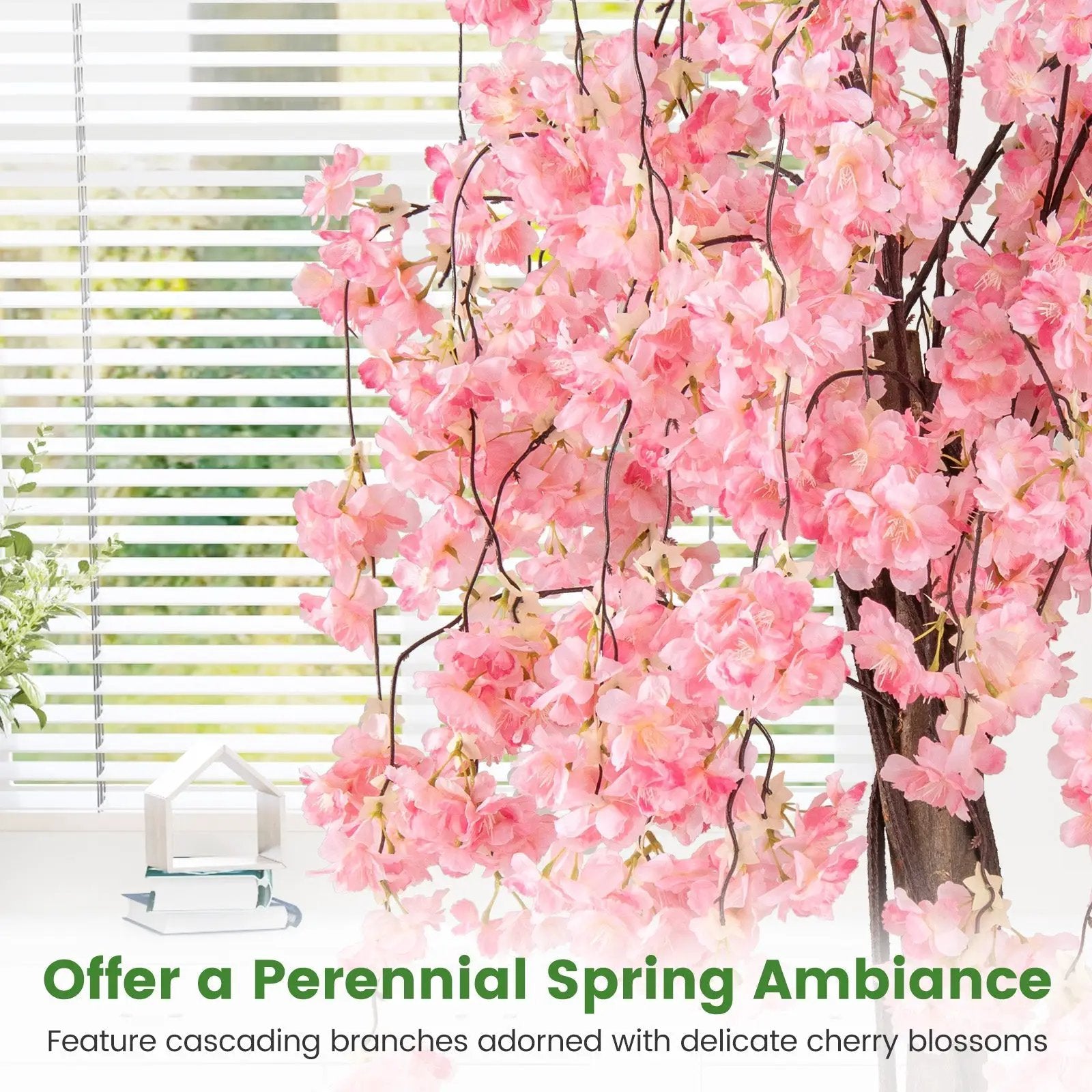 5.5 FT Tall Artificial Cherry Blossom Tree with Pink/White Flowers 1 Pack by DirectDeals