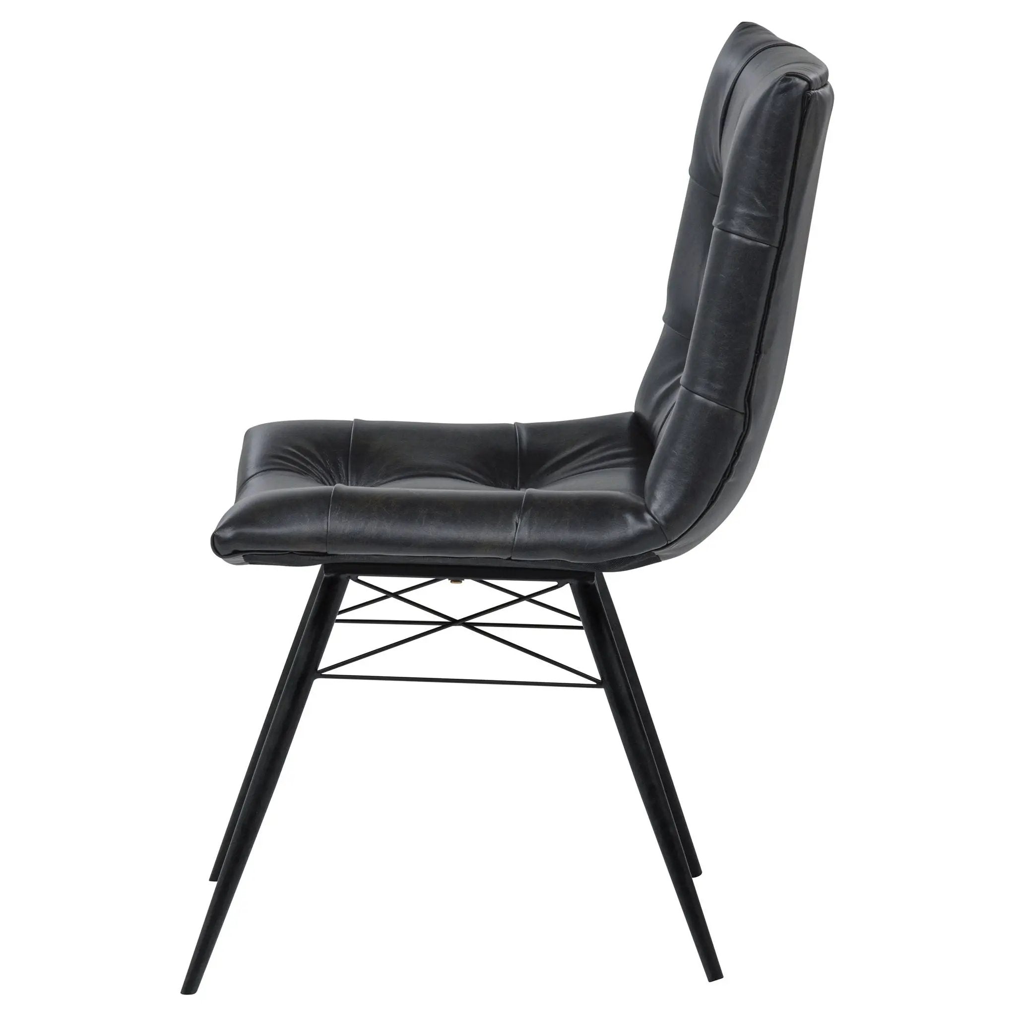 Aiken Faux Leather Upholstered Dining Side Chair Charcoal Grey (Set of 4) by Unique Piece Furniture