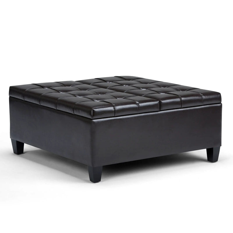 Harrison - Coffee Table Storage Ottoman - Tanners Brown by HouseOfZazla