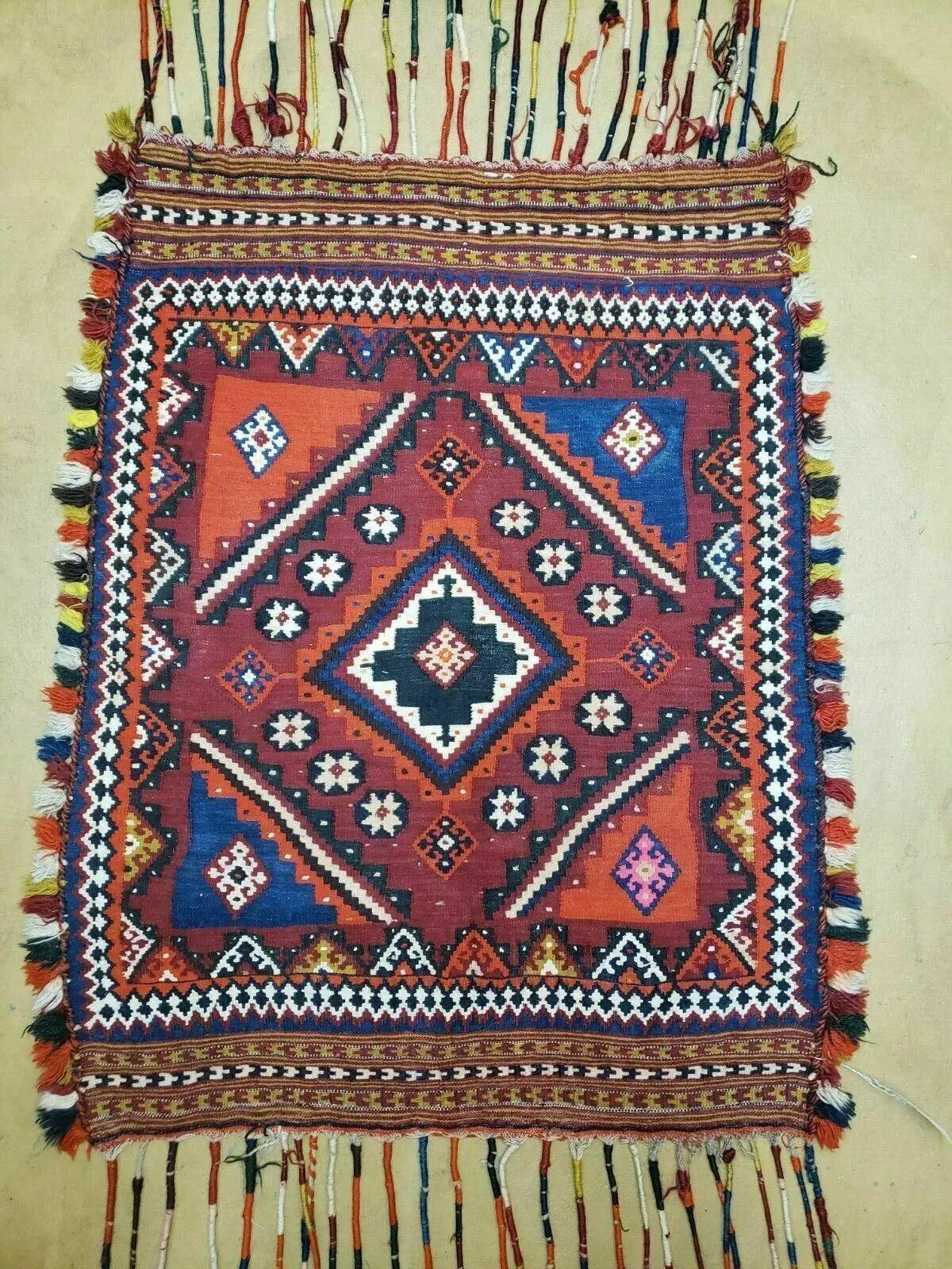 3' X 4' Antique Handmade Turkish Wool Kilim Rug Decorative Seat Cover by Jewel Rugs