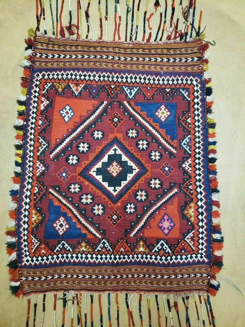 3' X 4' Antique Handmade Turkish Wool Kilim Rug Decorative Seat Cover by Jewel Rugs