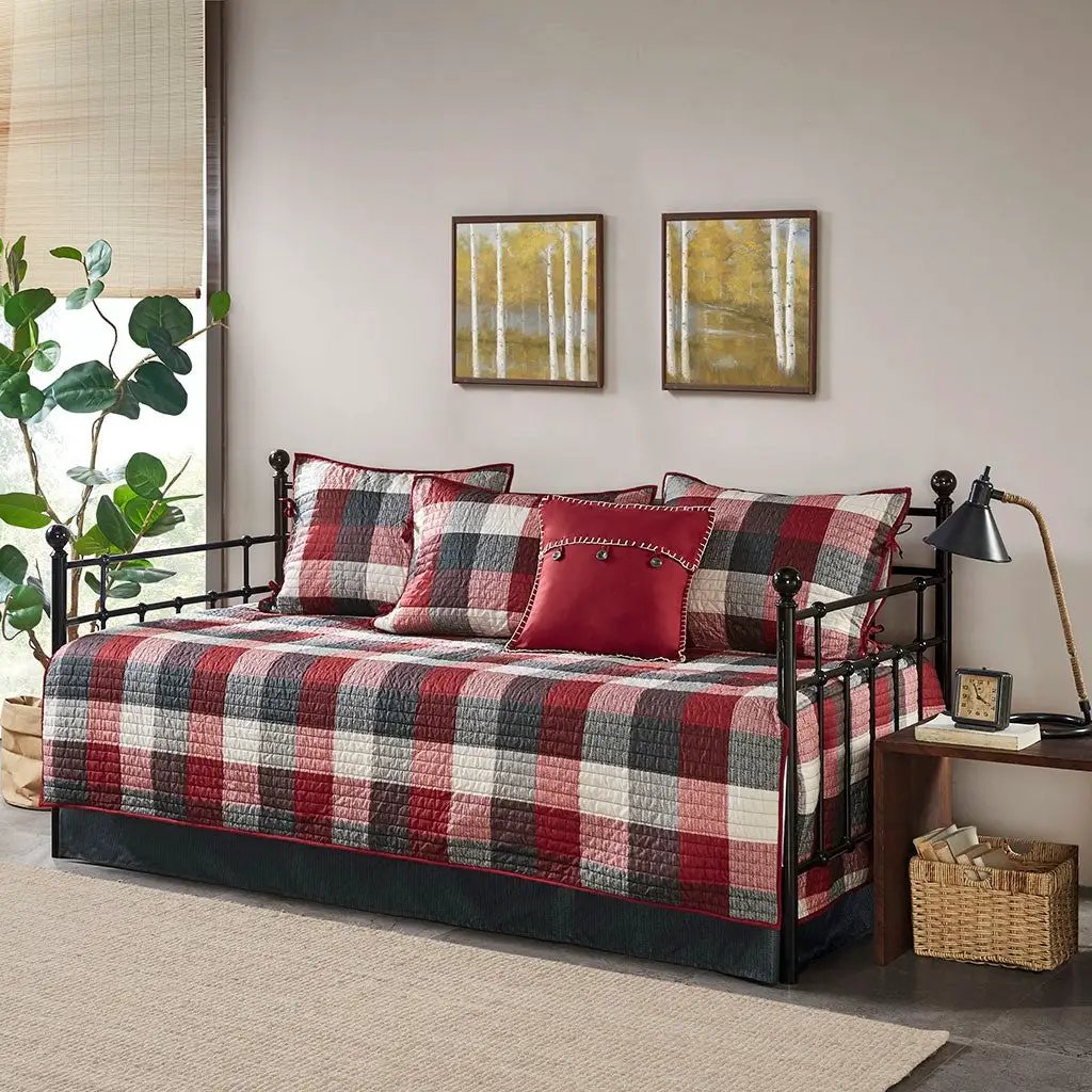 6 Piece Reversible Plaid Daybed Cover Set by HouseOfZazla