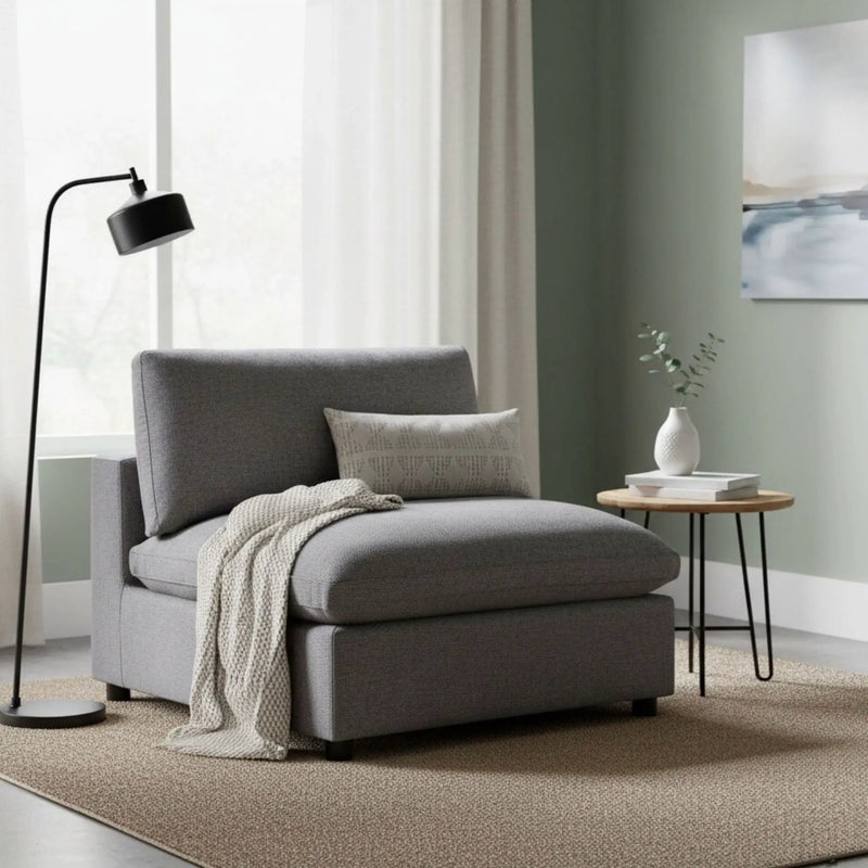 Cassandra - Armless Slipper Chair - Charcoal Gray by HouseOfZazla