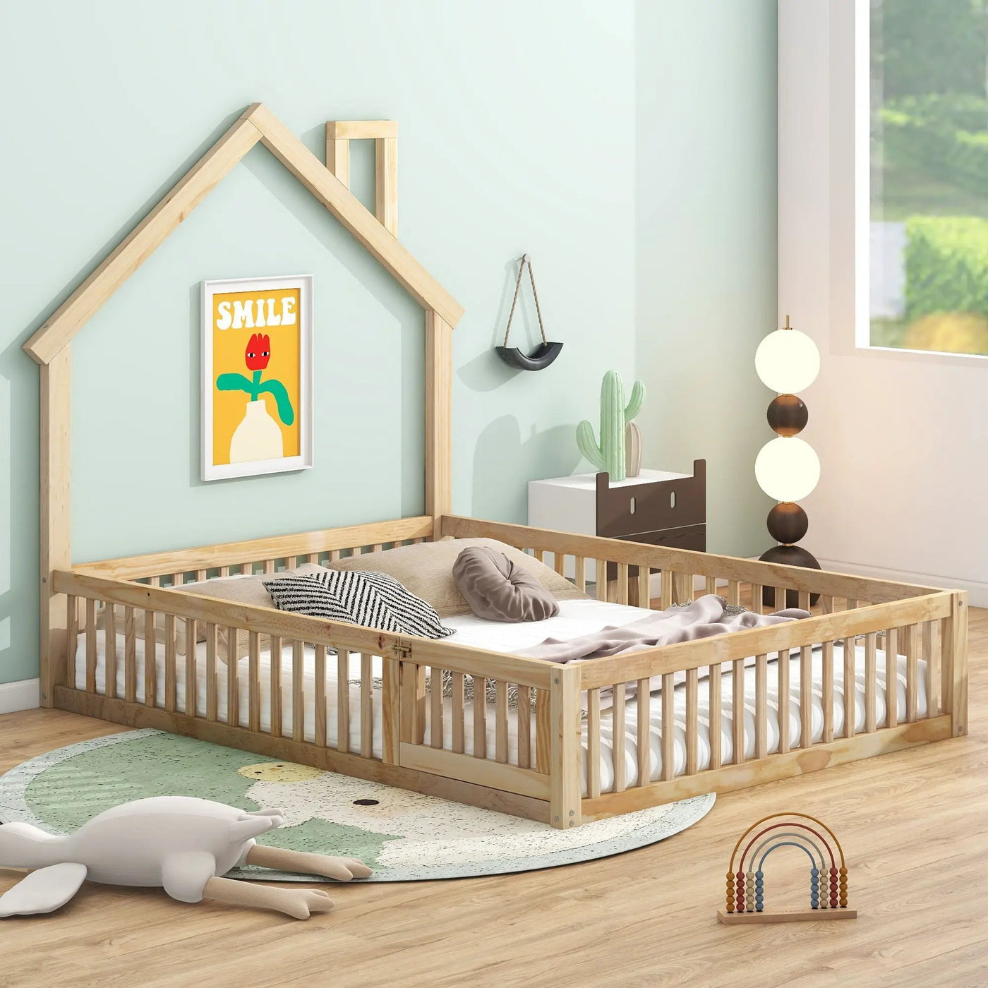 House Platform Bed With Guardrail by HouseOfZazla