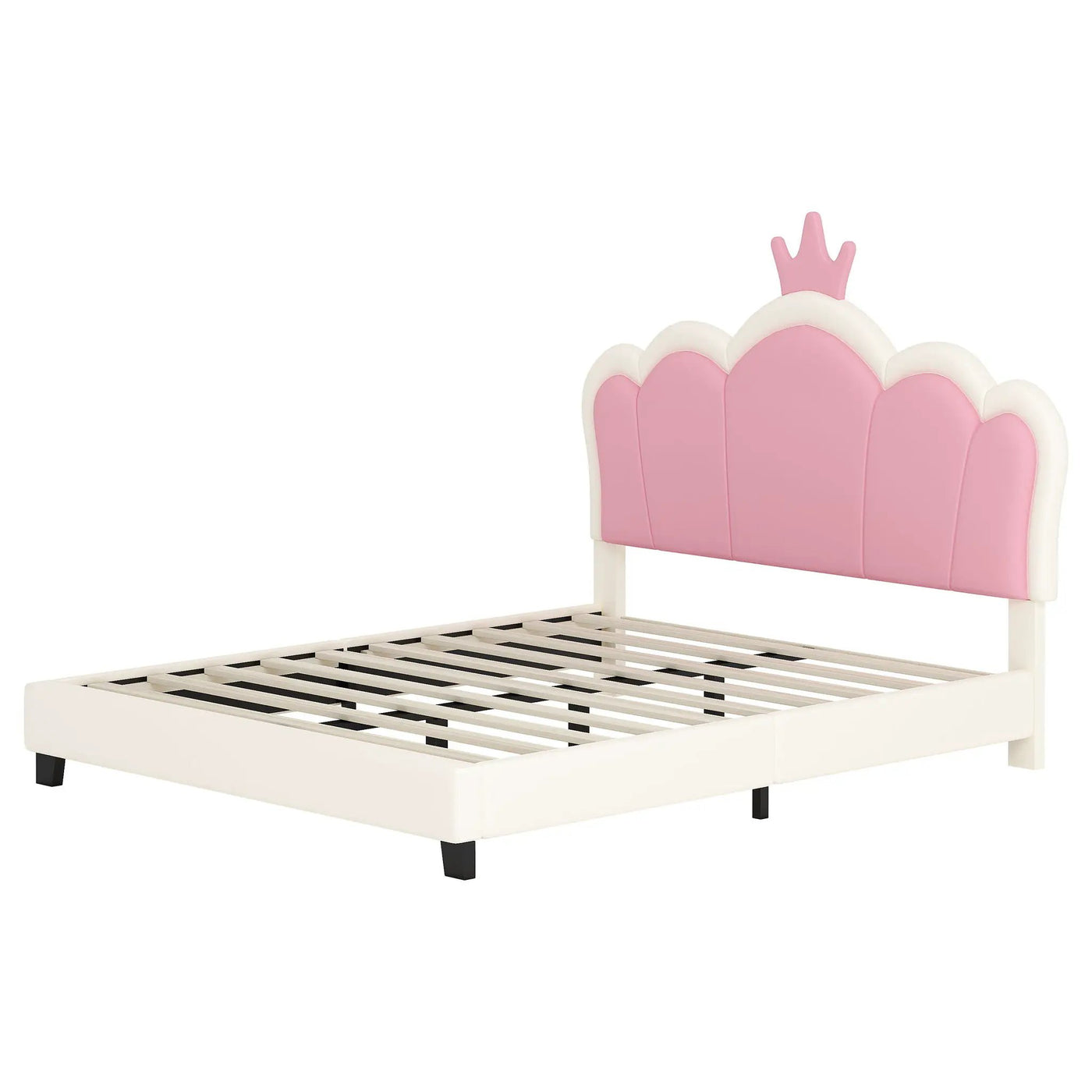 Upholstered Princess Platform Bed With Crown Headboard by HouseOfZazla