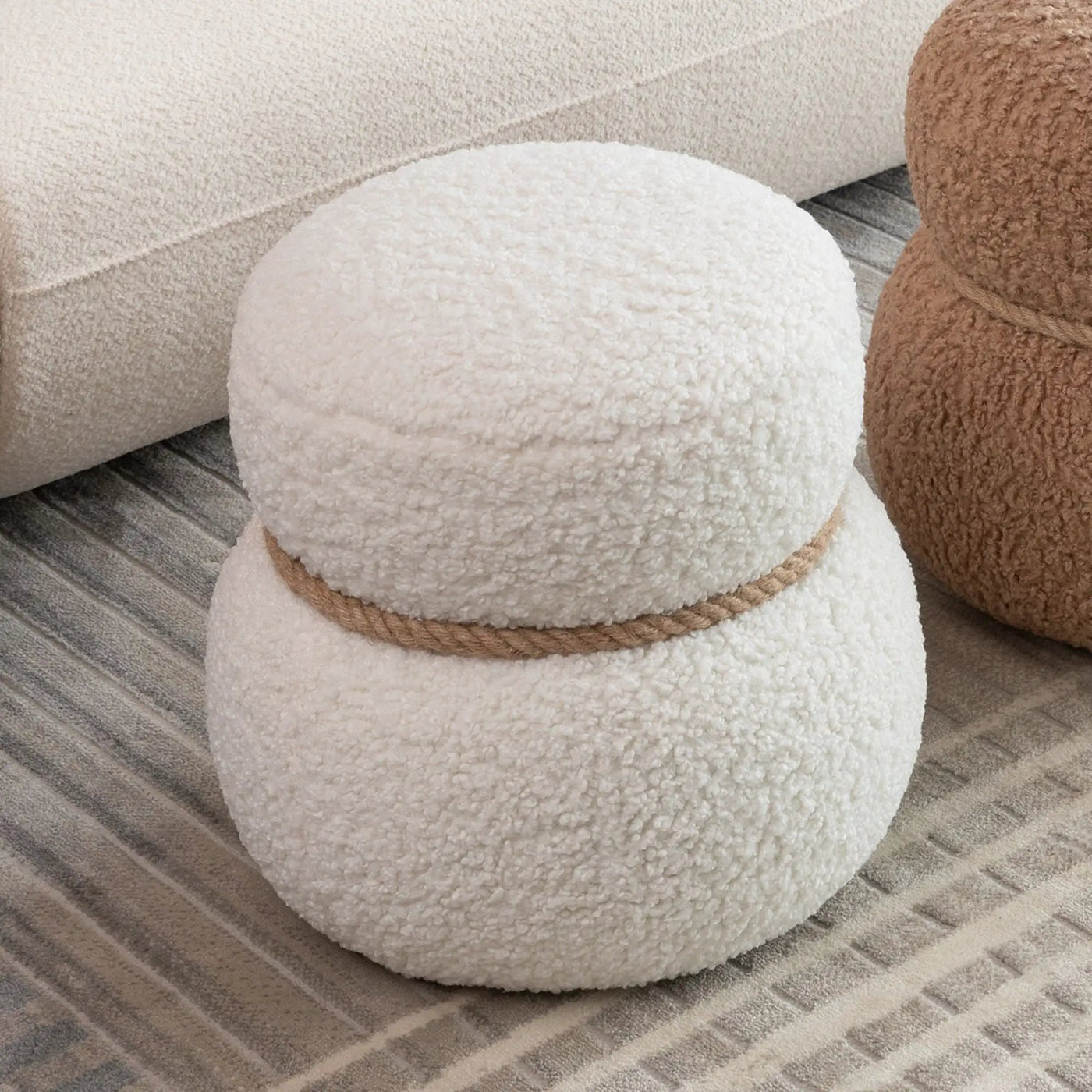 Snowman Stool With Cushion And Solid Wood Frame by HouseOfZazla