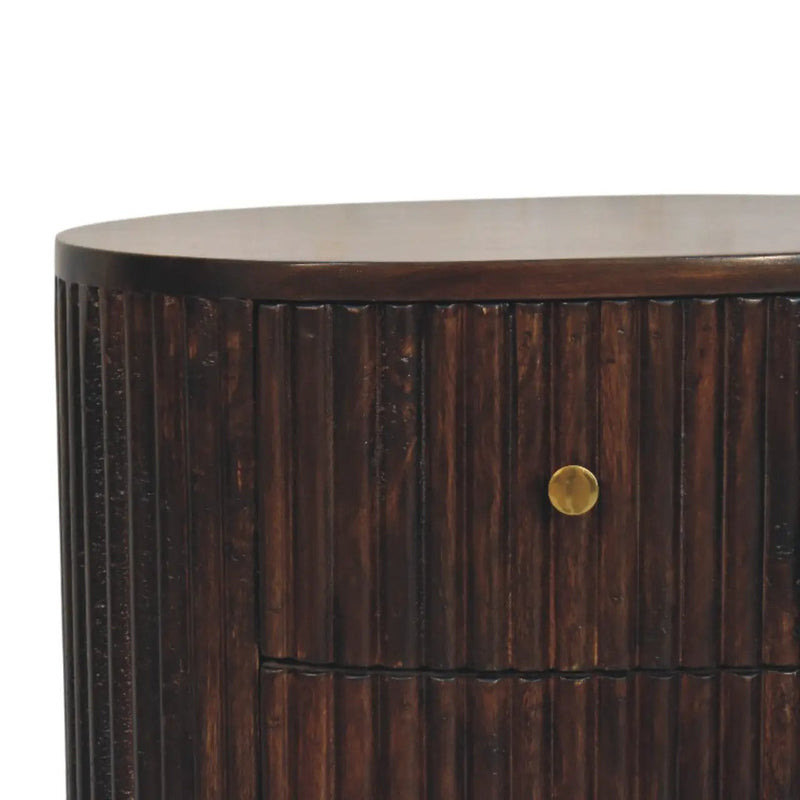 Solid Wood Curved Fluted 3-Drawer Drum Chest by HouseOfZazla