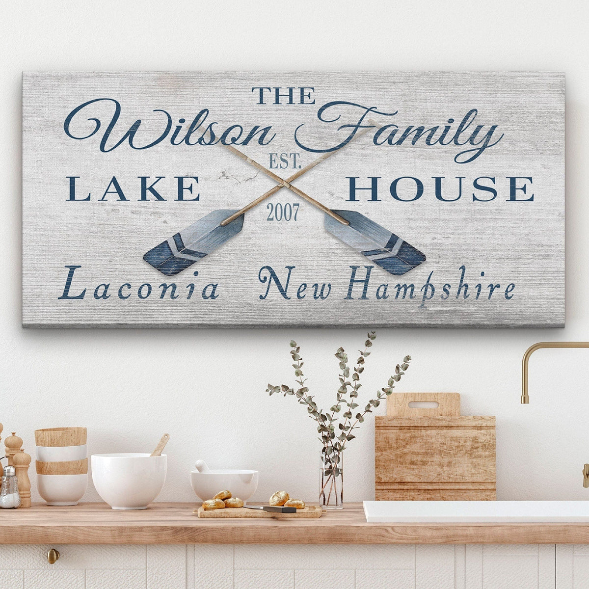 Longitude Latitude Personalized Coordinates Sign, With, Rustic Oars Paddles, photo 2 of 11
