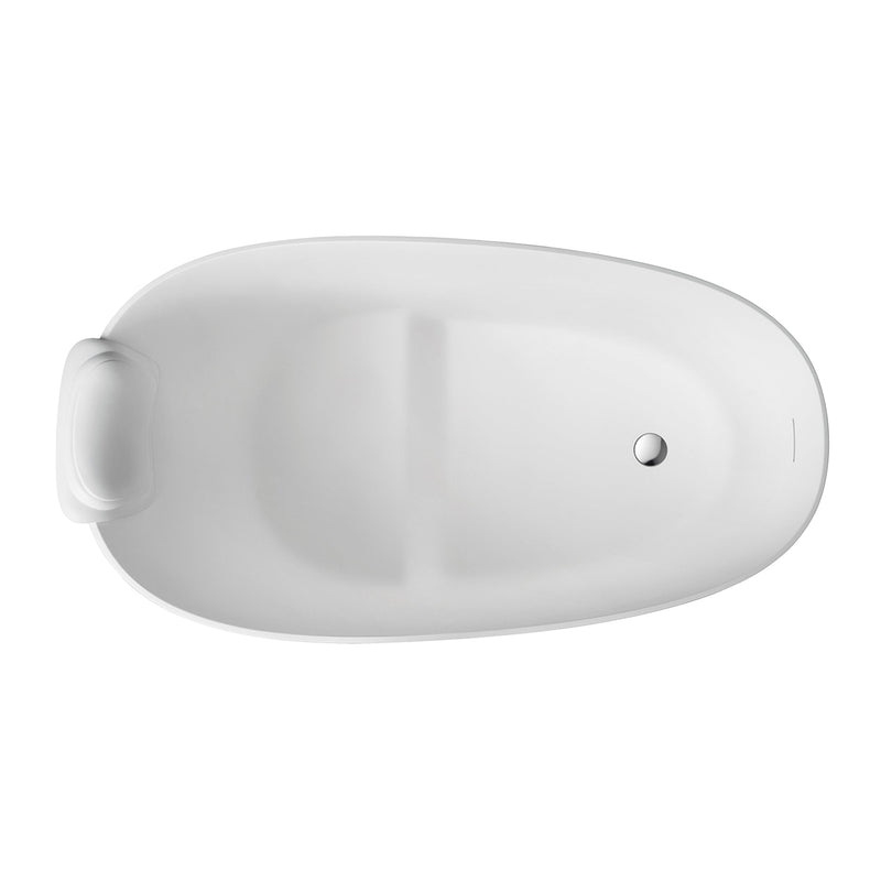 51" Solid Surface Oval Freestanding Glossy Bathtub by HouseOfZazla