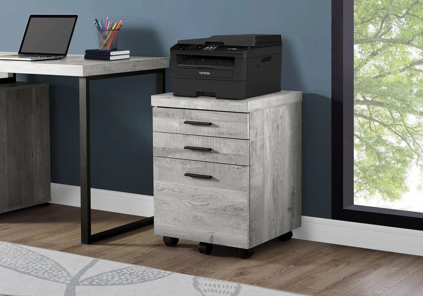 Rolling Mobile File Cabinet with Storage Drawers & Printer Stand by HouseOfZazla