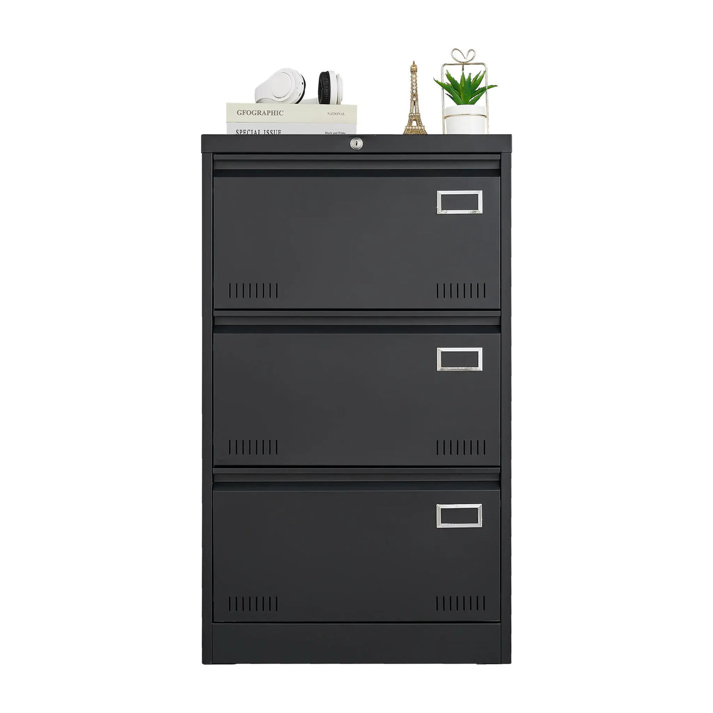 Filing Cabinet Lateral File Cabinet 3 Drawer, Locking Metal File Cabinets Three Drawer, Office Filing Cabinet With Lock Drawers For Home Office by HouseOfZazla