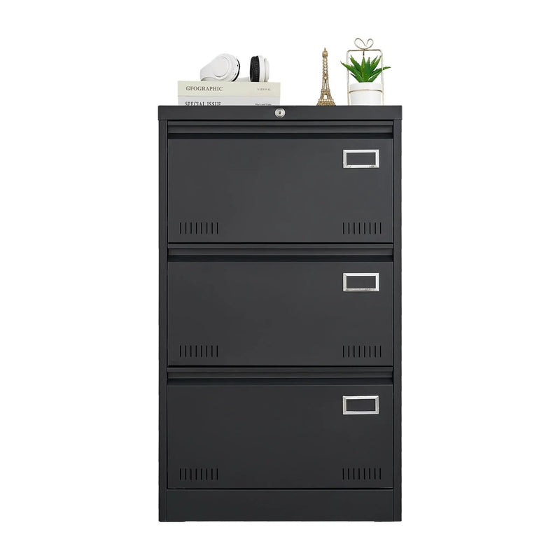 Filing Cabinet Lateral File Cabinet 3 Drawer, Locking Metal File Cabinets Three Drawer, Office Filing Cabinet With Lock Drawers For Home Office by Unique Piece Furniture
