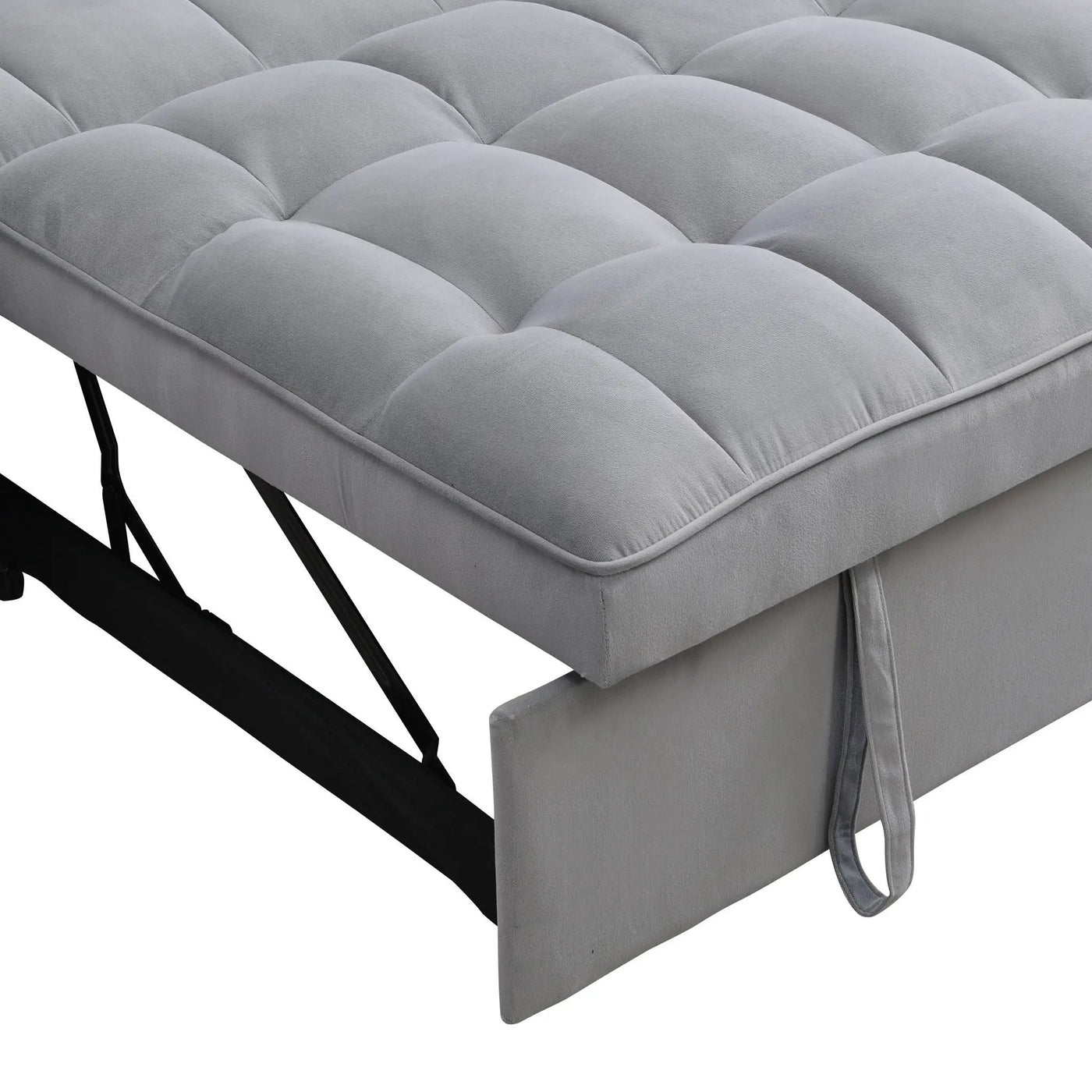 Modern Loveseat Futon Sofa With Pullout Bed, Adjustable Reclining Backrest, Toss Pillows by HouseOfZazla