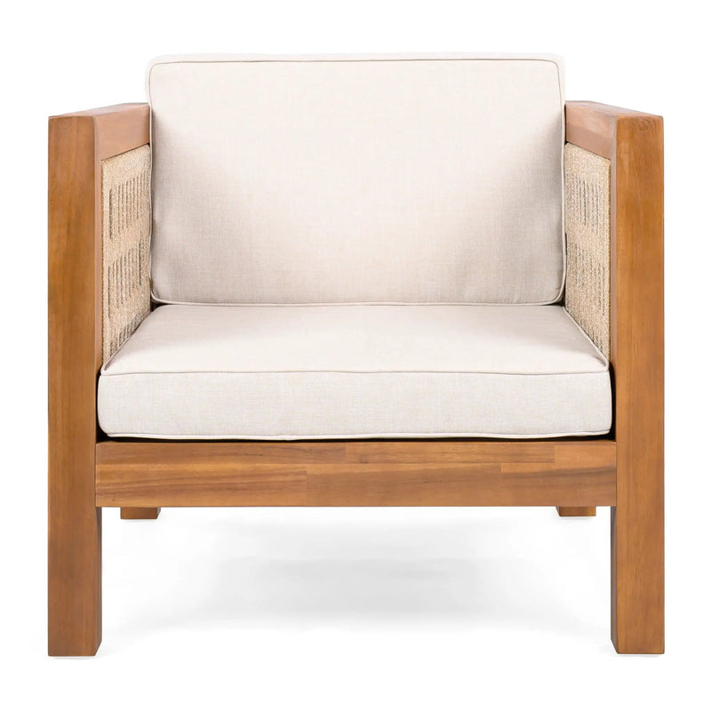 Outdoor Club Chair & Rope Arm And Cushions by HouseOfZazla