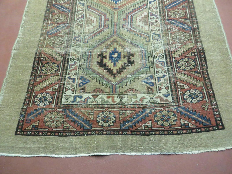 3'4" X 12' Antique Hand Made Turkish Wool Rug Runner Carpet Camel Hair Nice by Jewel Rugs