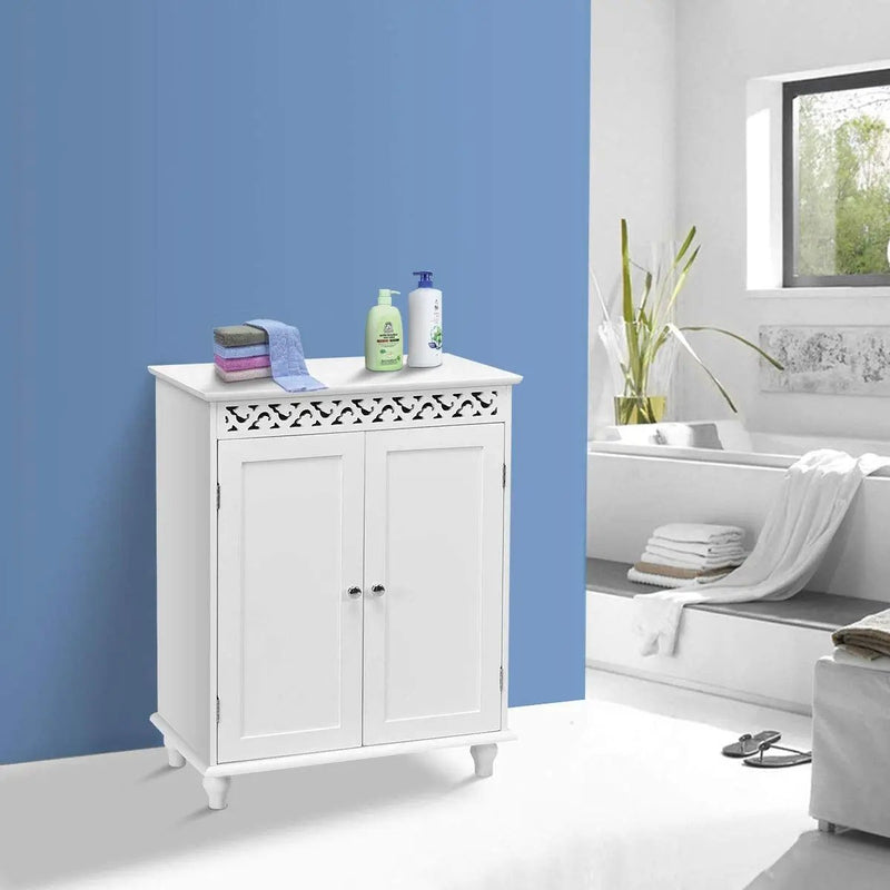 White Wooden 2-Door Storage Cabinet Cupboard by DirectDeals