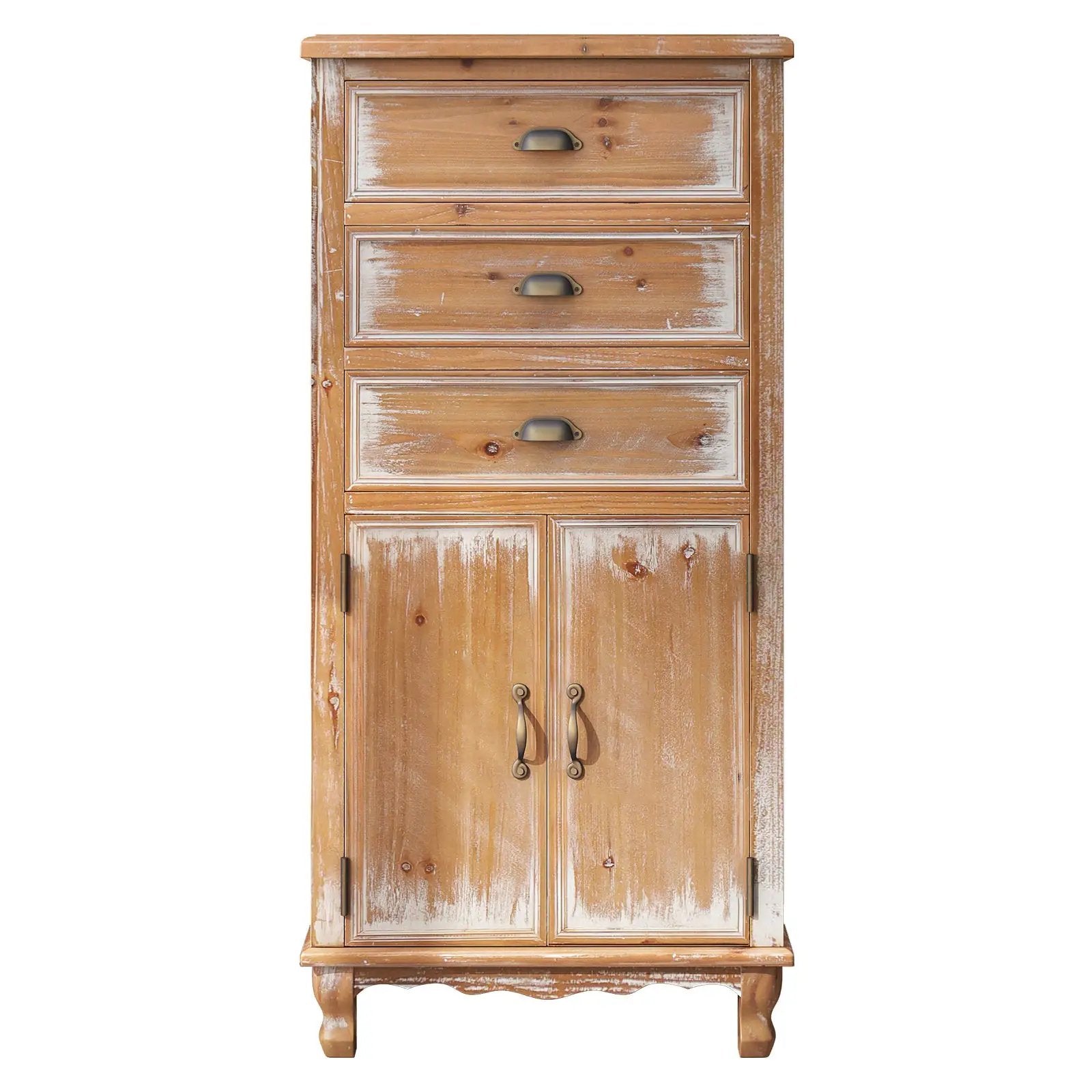 Rustic Wooden Storage Cabinet with Decorative Cutout Door & 3 Drawers by HouseOfZazla