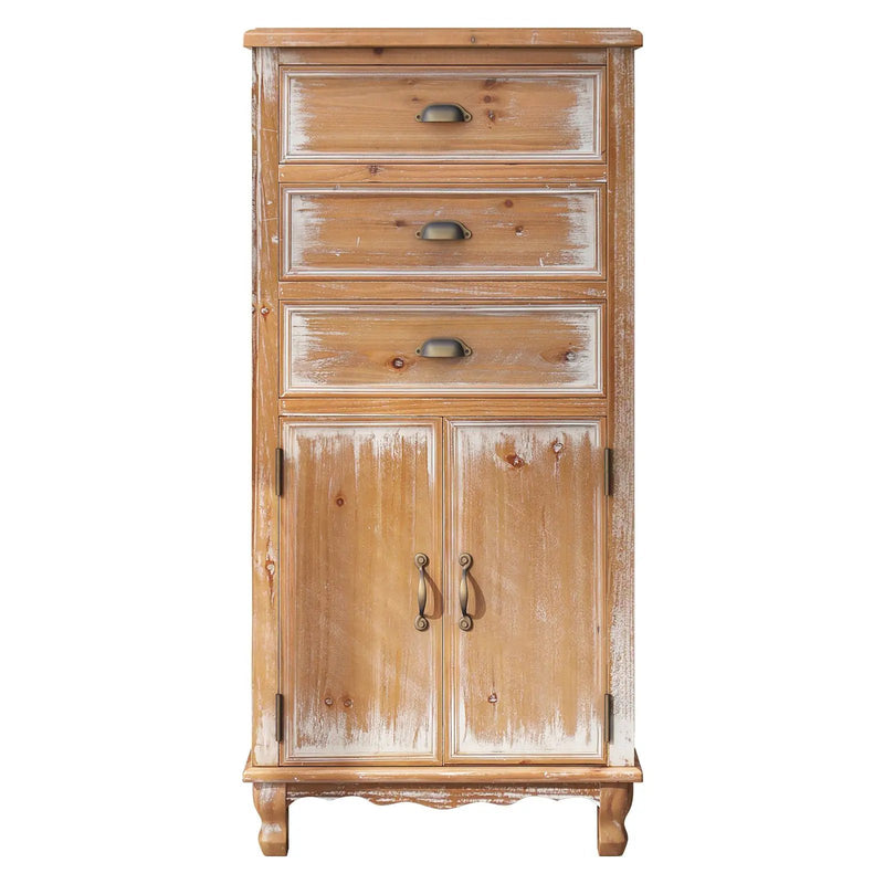 Rustic Wooden Storage Cabinet with Decorative Cutout Door & 3 Drawers by HouseOfZazla