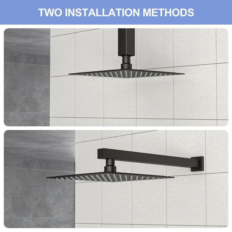 8" Square Rain Shower Head, Ceiling / Wall Mount Stainless Steel Bath Fixture by HouseOfZazla