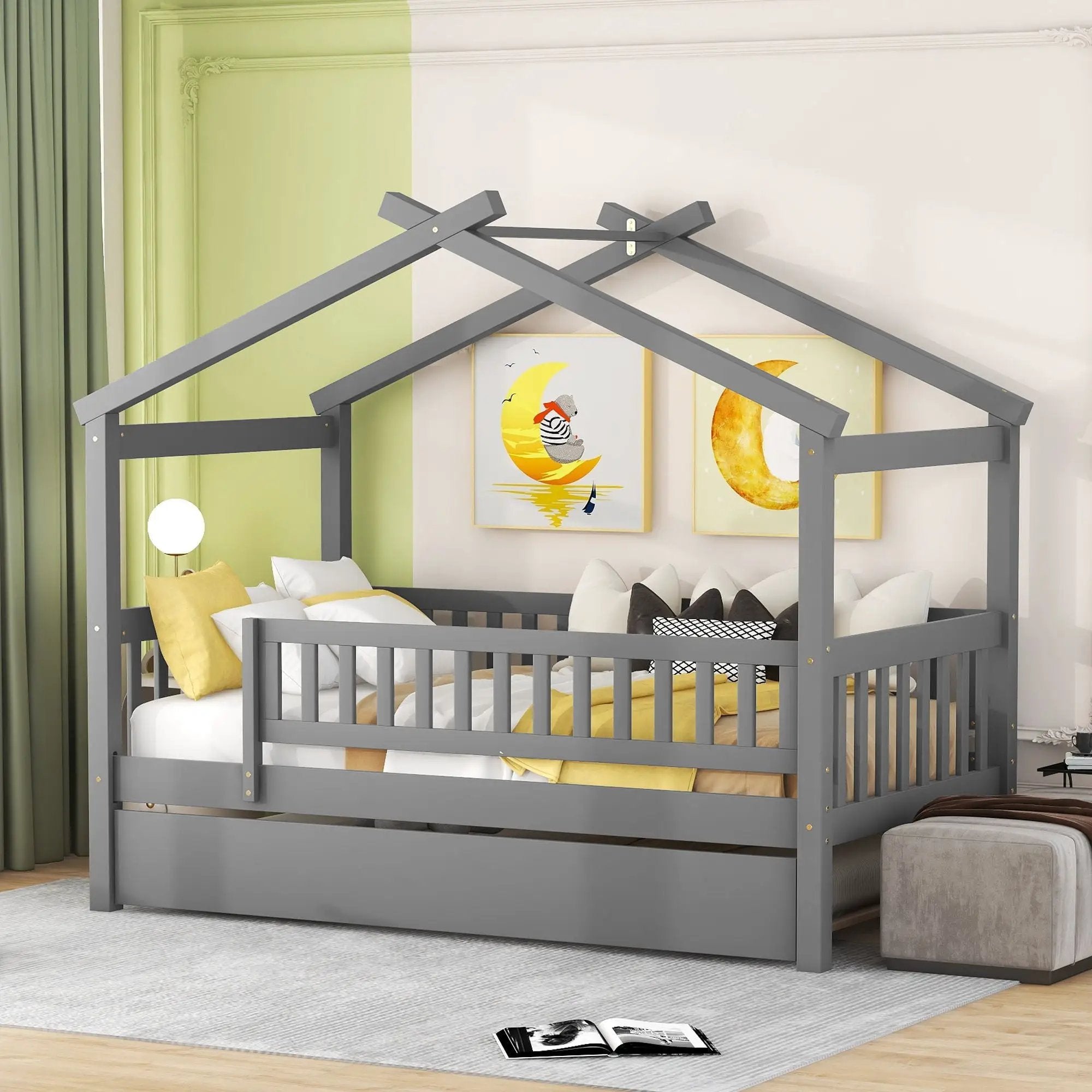 Creativity House Bed With Twin Size Trundle by HouseOfZazla