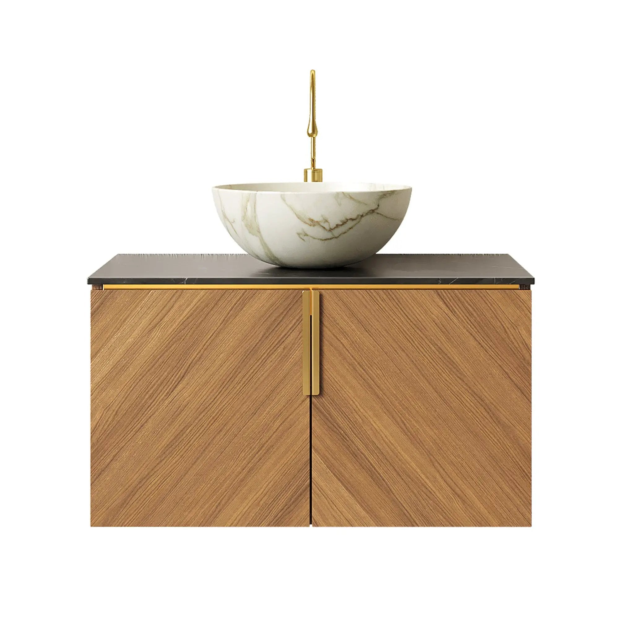 ARAI 30" Bathroom Vanity & Sink, Floating Plywood Storage Cabinet by HouseOfZazla
