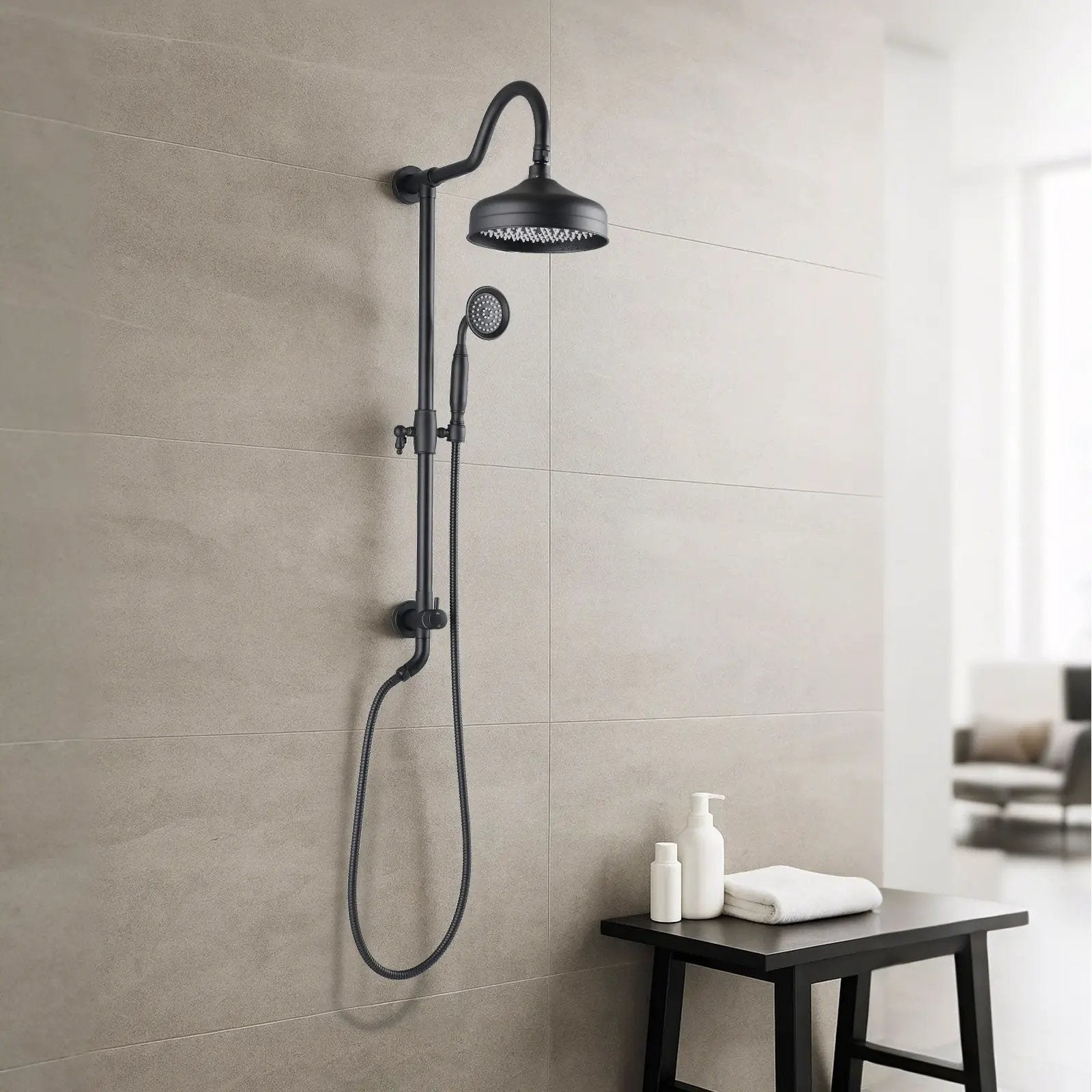 8-Inch Complete Rain Shower Combo System, Matte Black by HouseOfZazla