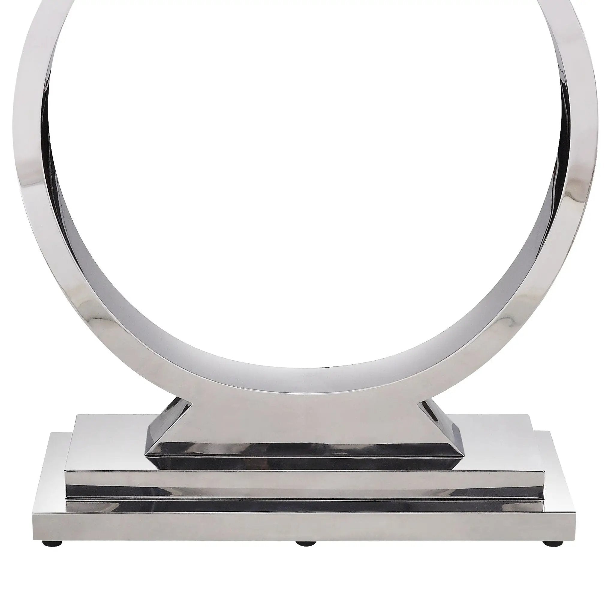 Zander - Printed Faux Marble Top Mirrored Sofa Table - Silver / White by HouseOfZazla