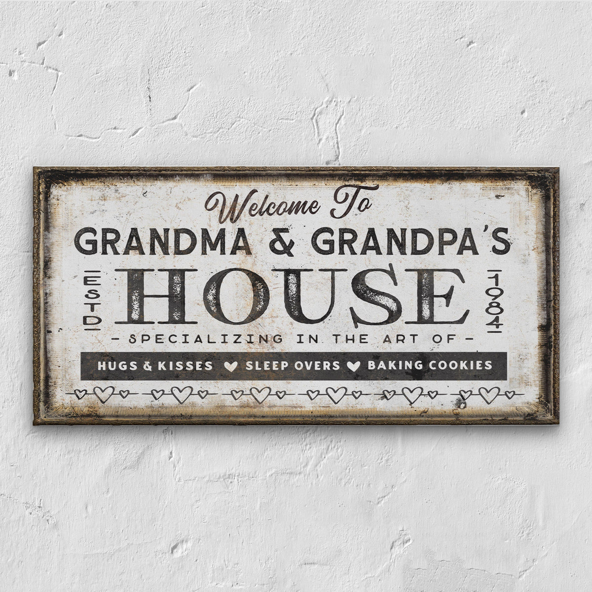 Grandma & Grandpas House Canvas Sign | Personalizable Grandparent Gift, photo 4 of 11