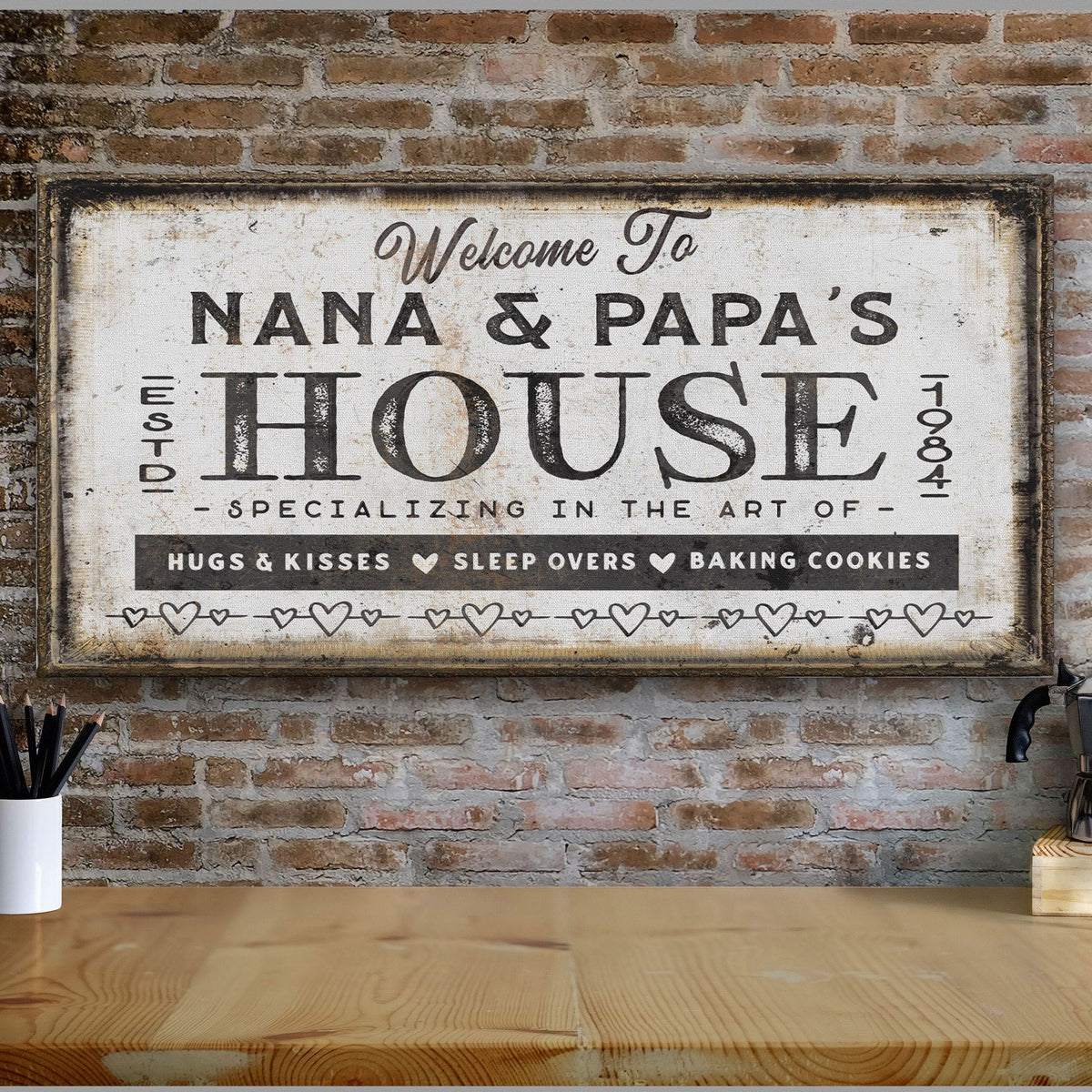 Grandma & Grandpas House Canvas Sign | Personalizable Grandparent Gift, photo 9 of 11