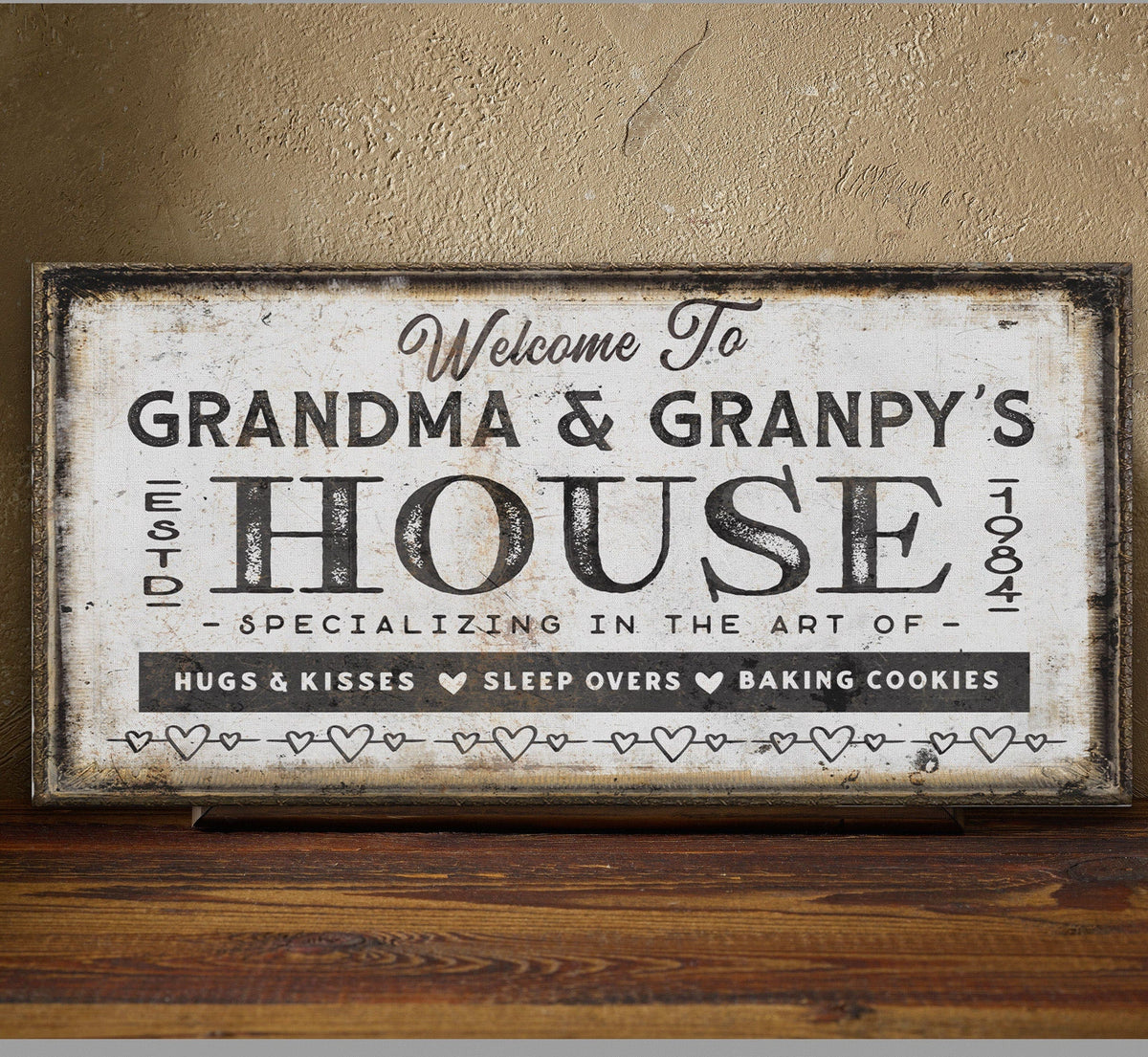 Grandma & Grandpas House Canvas Sign | Personalizable Grandparent Gift, photo 10 of 11