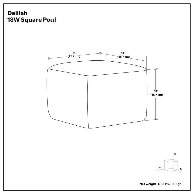Delilah - Square Woven Pouf - Natural by Unique Piece Furniture
