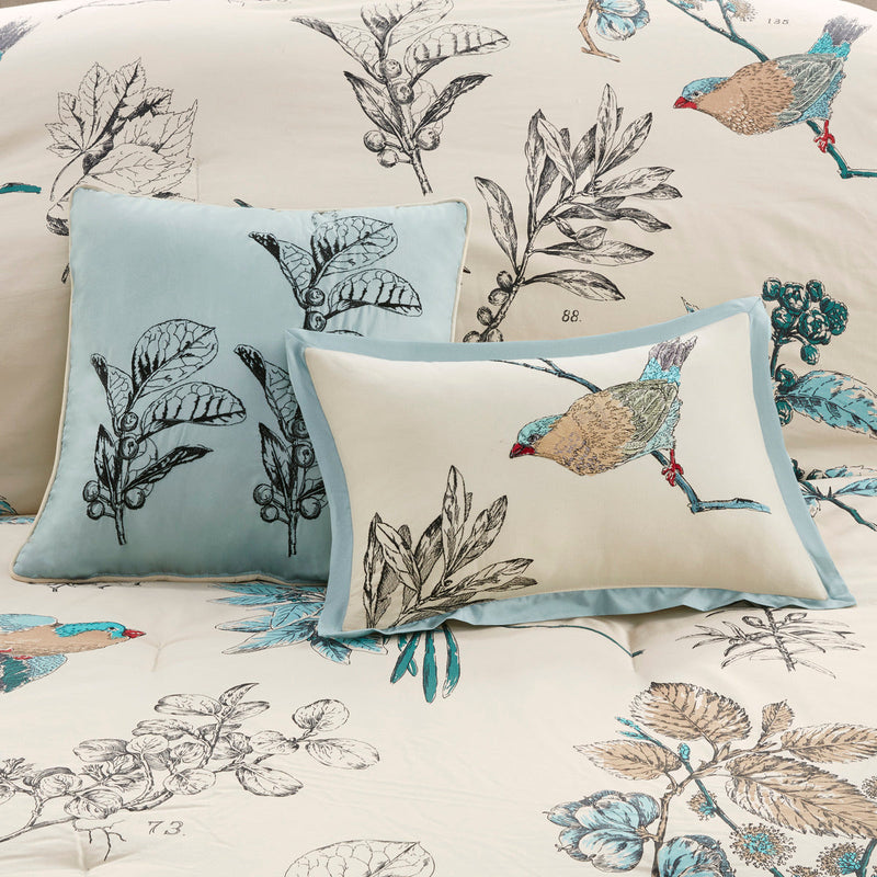 7 Piece Printed Cotton Twill Comforter Set Khaki Queen by HouseOfZazla