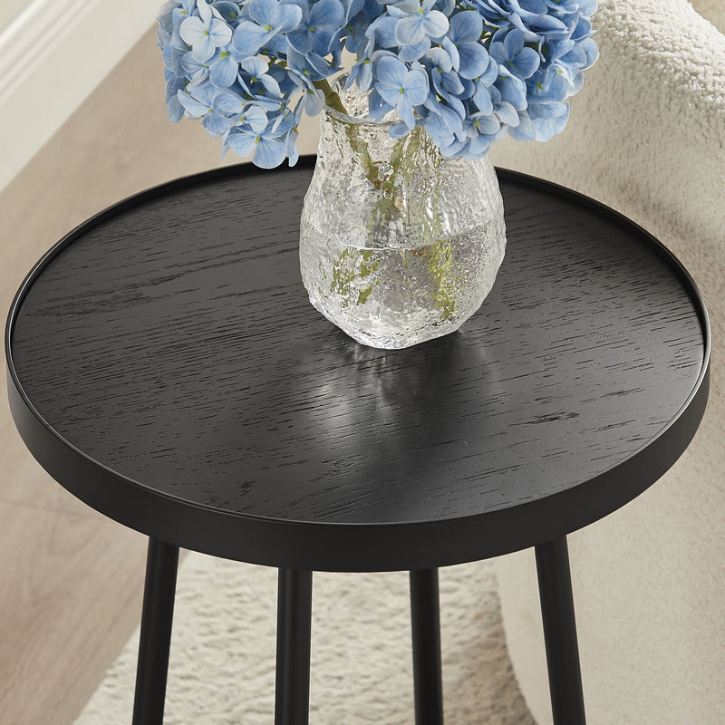 Ranlo - Round Accent Table With Geometric Legs - Black by HouseOfZazla