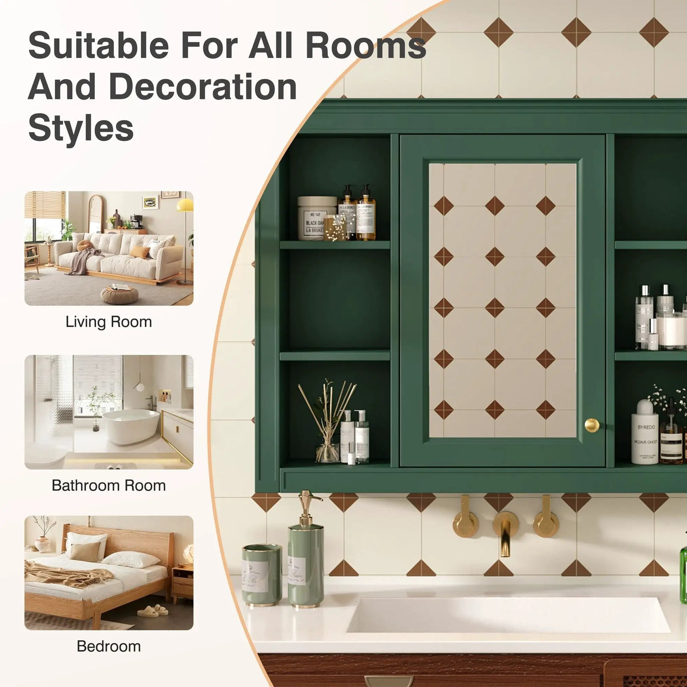 Wall Mounted Medicine Cabinet With Mirror, Storage Cabinet Featuring 6 Open Shelves And Adjustable Interior by HouseOfZazla