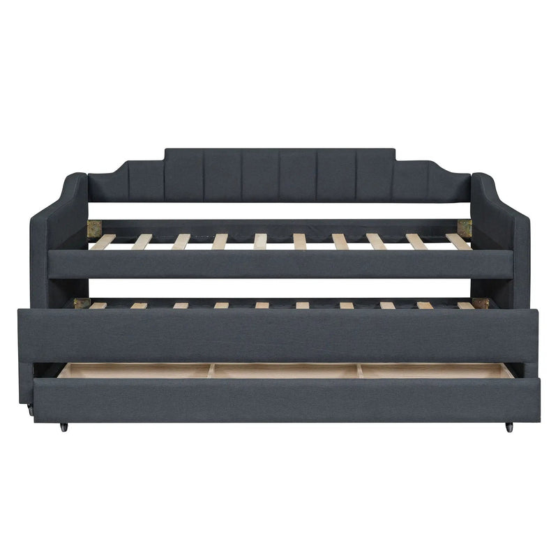 Upholstered Simple Design Daybed With Trundle And 3 Drawers by Unique Piece Furniture