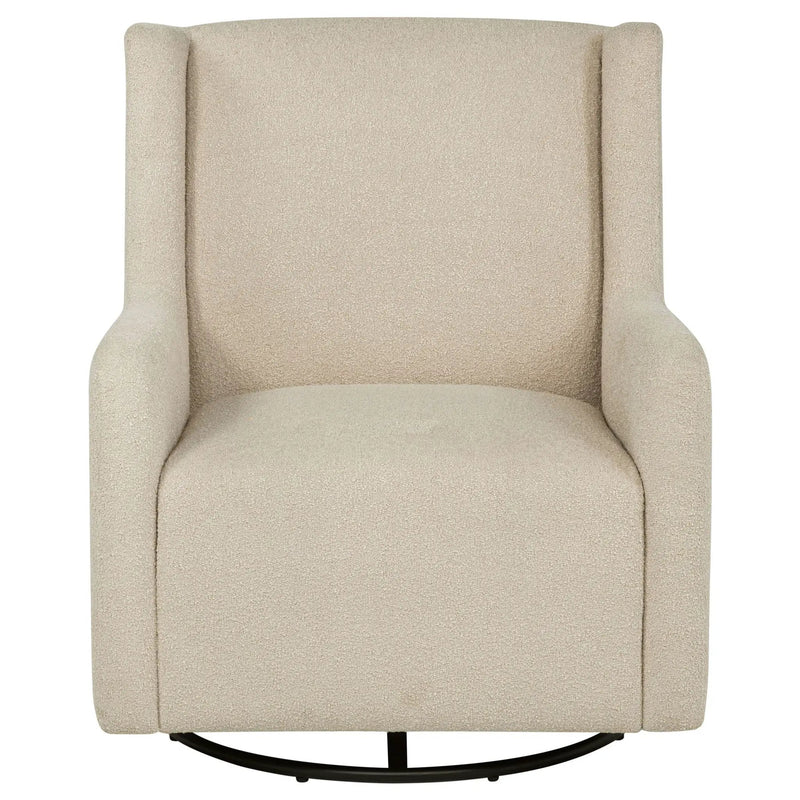 Serra Boucle Upholstered Swivel Glider Sandy Beige by Unique Piece Furniture