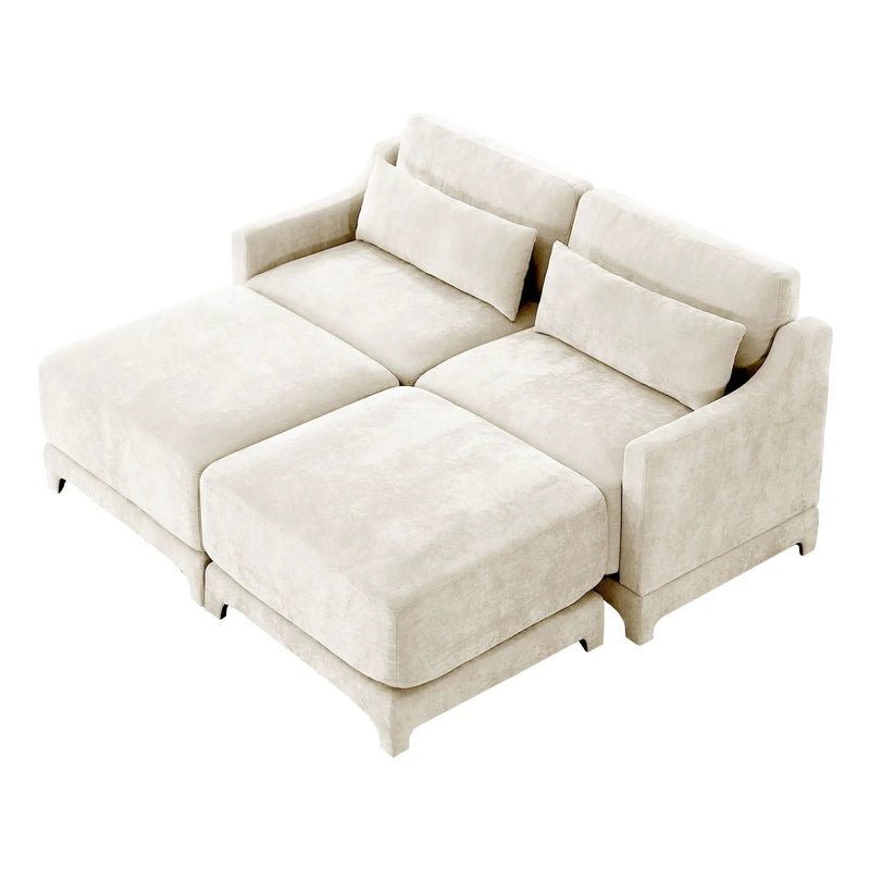 Stylish Sofa With Ottoman And Lumbar Pillows, Ergonomic Design by HouseOfZazla