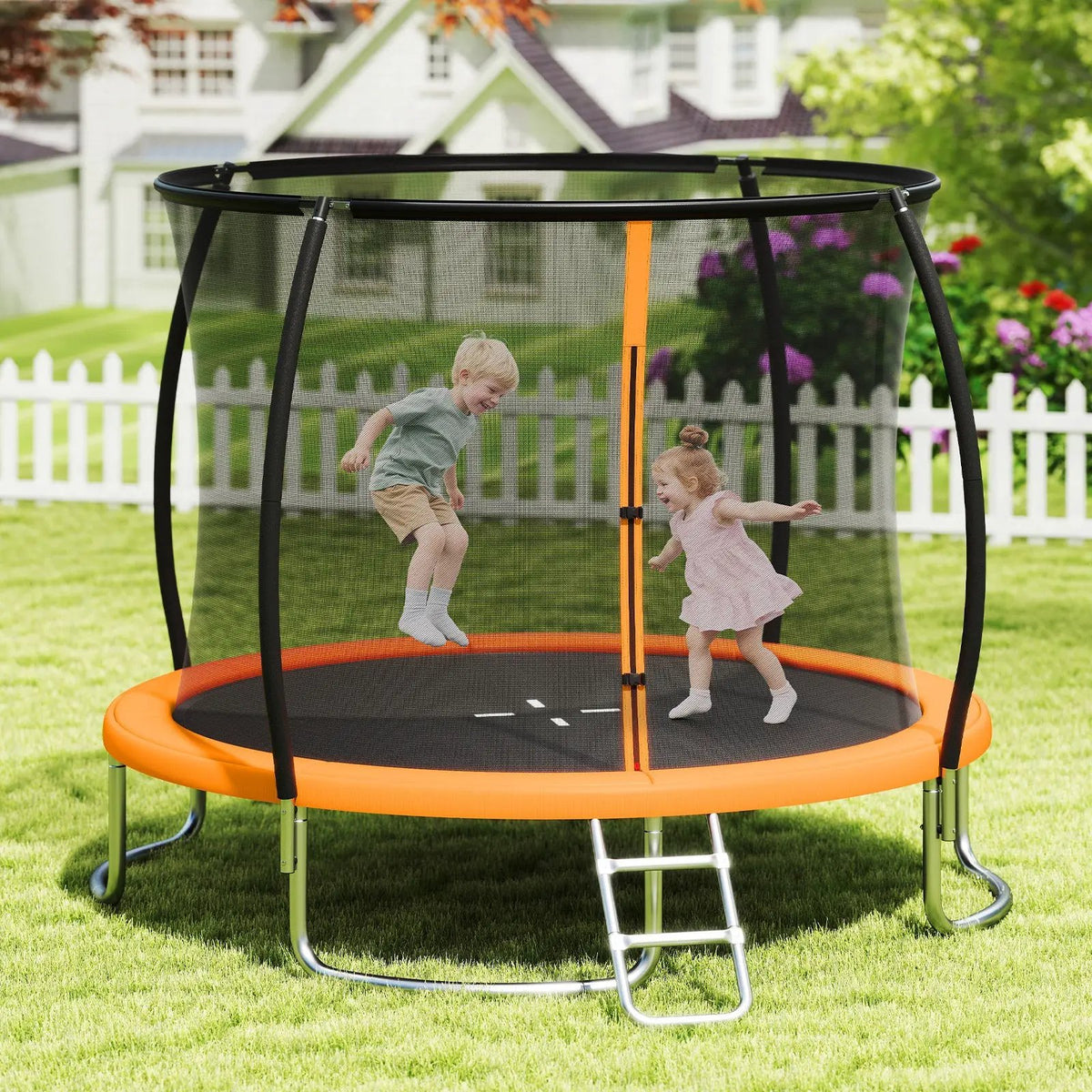 12FT Outdoor Trampoline Heavy-Duty Recreational Trampoline with Safety Enclosure Net by DirectDeals