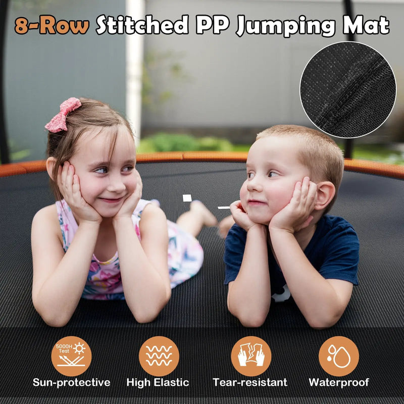 12FT Outdoor Trampoline Heavy-Duty Recreational Trampoline with Safety Enclosure Net by DirectDeals