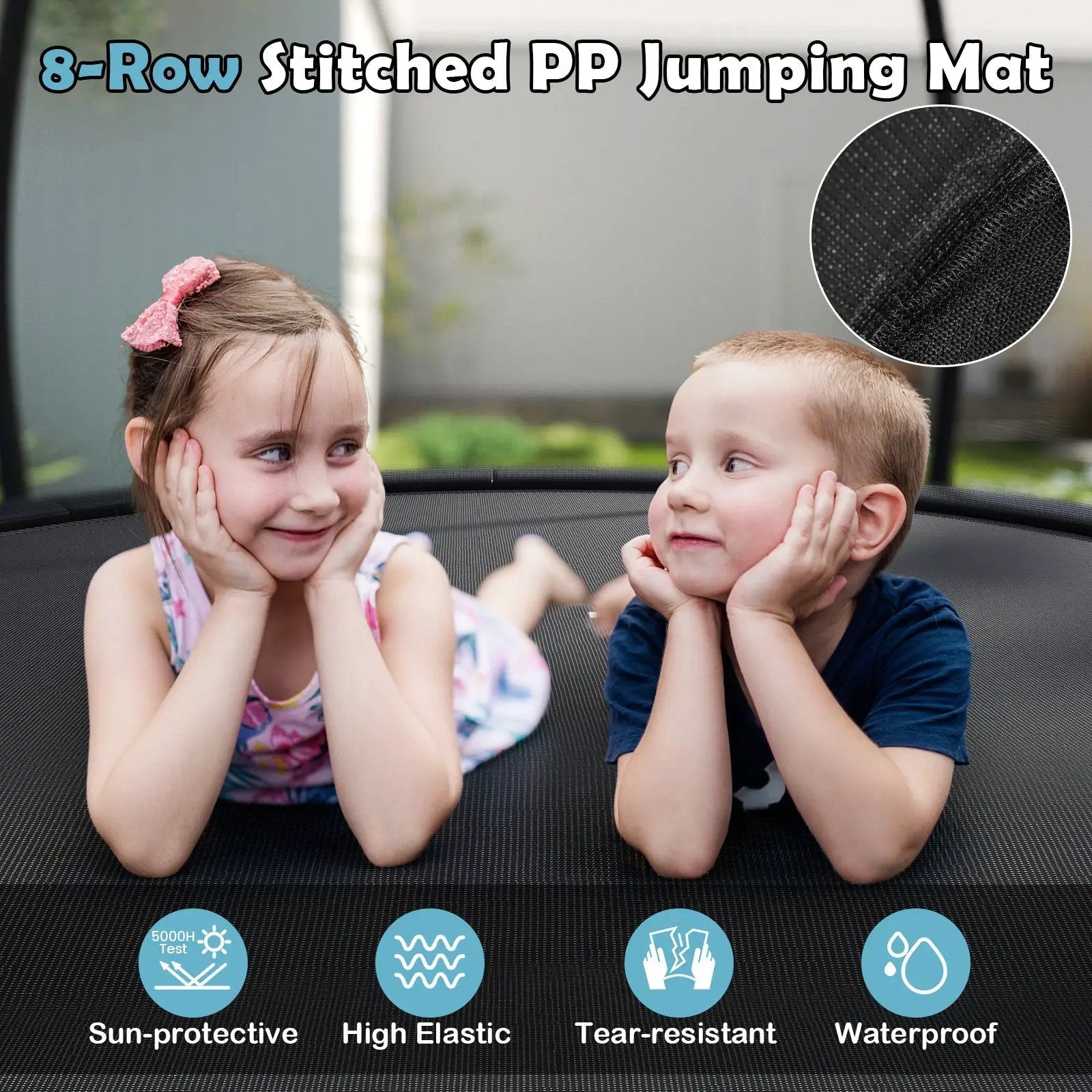 12FT Outdoor Trampoline Heavy-Duty Recreational Trampoline with Safety Enclosure Net by DirectDeals