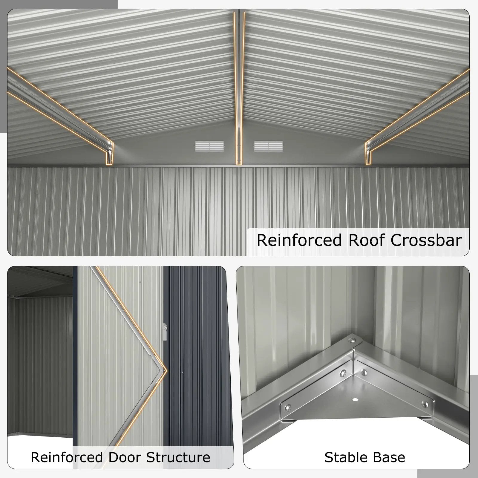 12 x 9.8 Feet Outdoor Storage Shed with Lockable Door and Pitched Roof-Gray by DirectDeals