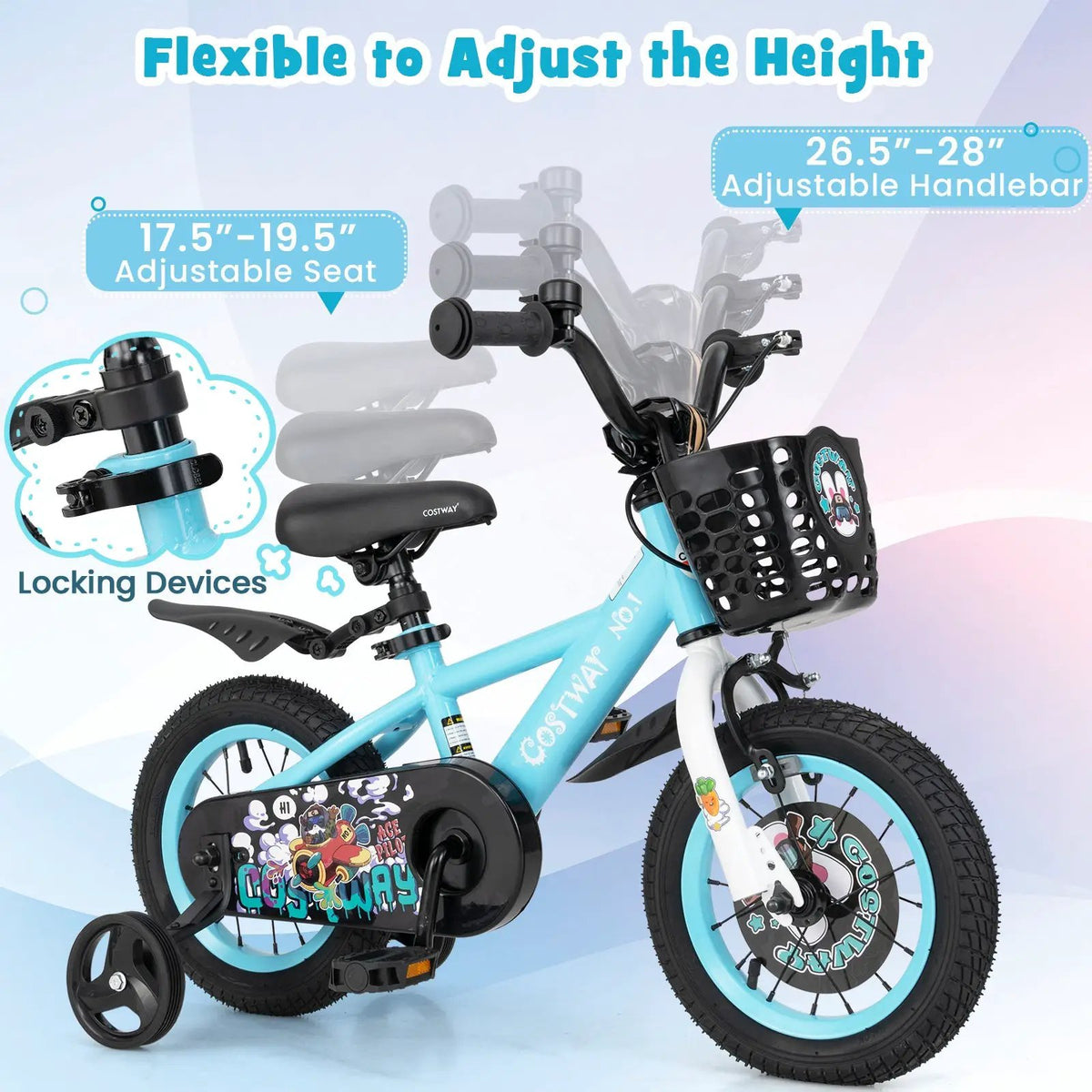 14 Inch Kids Bike with Adjustable Handlebar and Saddle for 3-5 Years Old-14 inches by DirectDeals