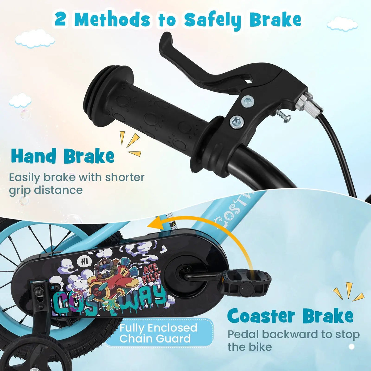 14 Inch Kids Bike with Adjustable Handlebar and Saddle for 3-5 Years Old-14 inches by DirectDeals