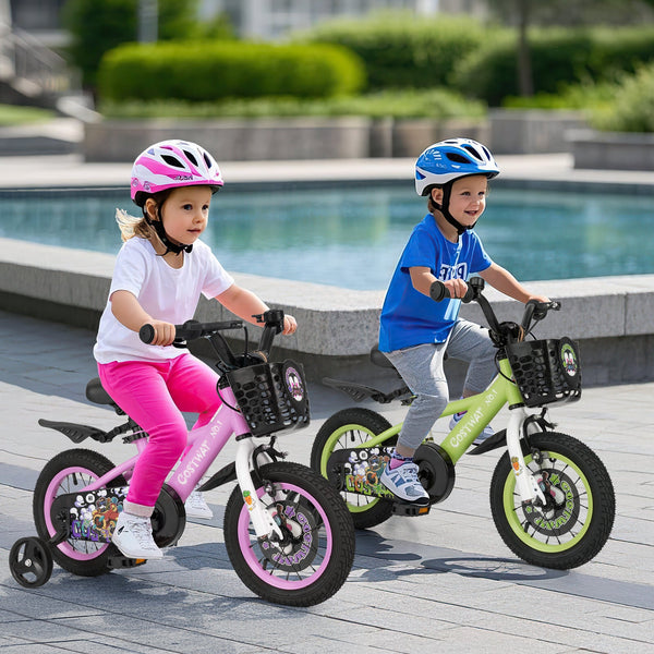 14 Inch Kids Bike Adjustable with Detachable Training Wheels for 3-5 Years Old-14 inches, photo 2 of 11
