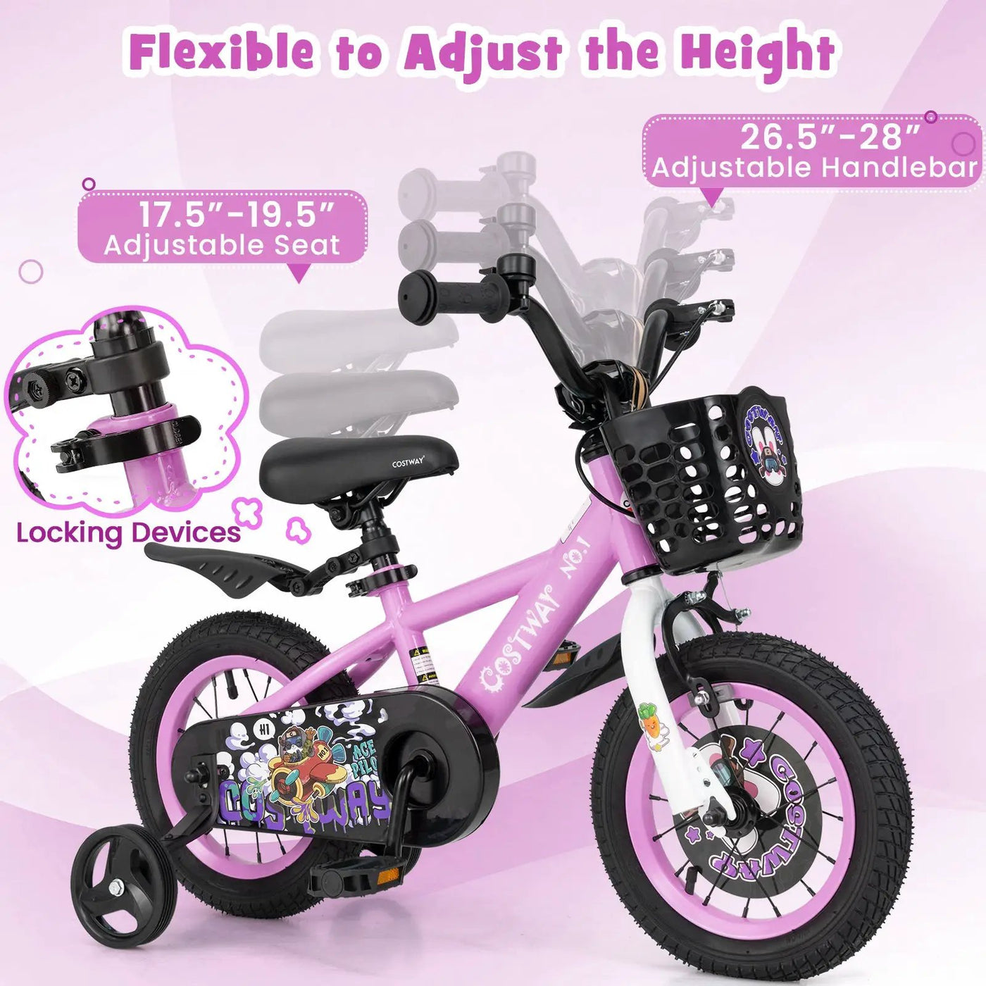 14 Inch Kids Bike for 3-5 Years Old Sport Bicycle with Adjustable Handlebar and Saddle-14 inches by DirectDeals
