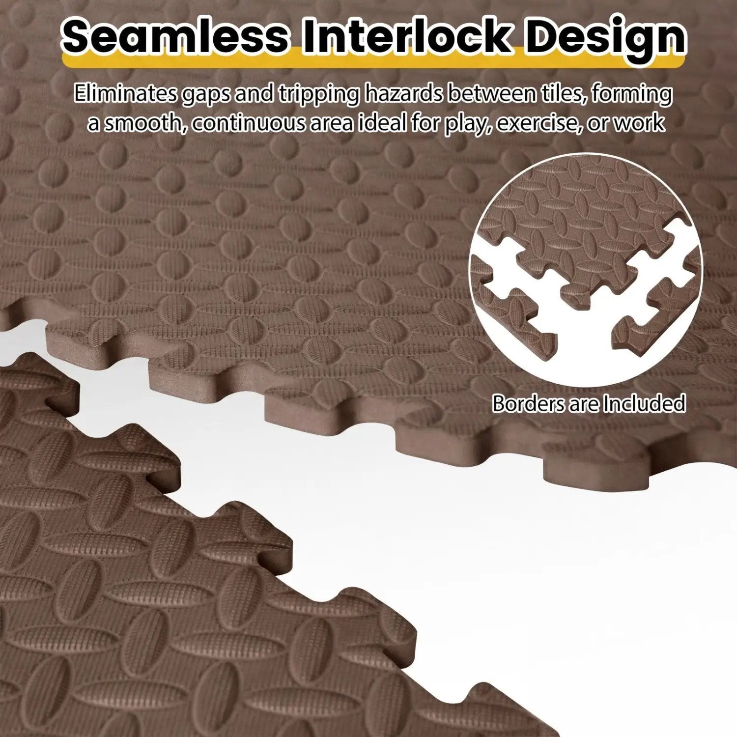 Puzzle Exercise Floor Mats 1/2 Inch Thick - 12 Tiles by DirectDeals