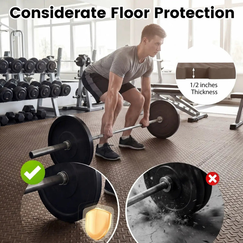 Puzzle Exercise Floor Mats 1/2 Inch Thick - 12 Tiles by DirectDeals