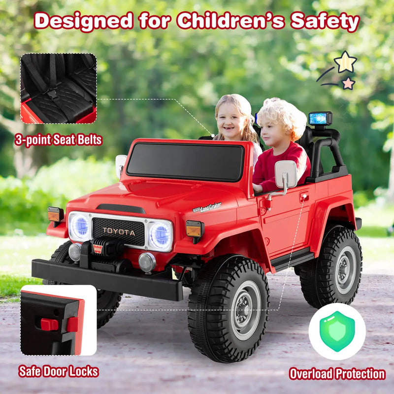 12V 2-Seat Licensed Kids Ride On Toyota FJ40 Car with 2.4G Remote Control by DirectDeals