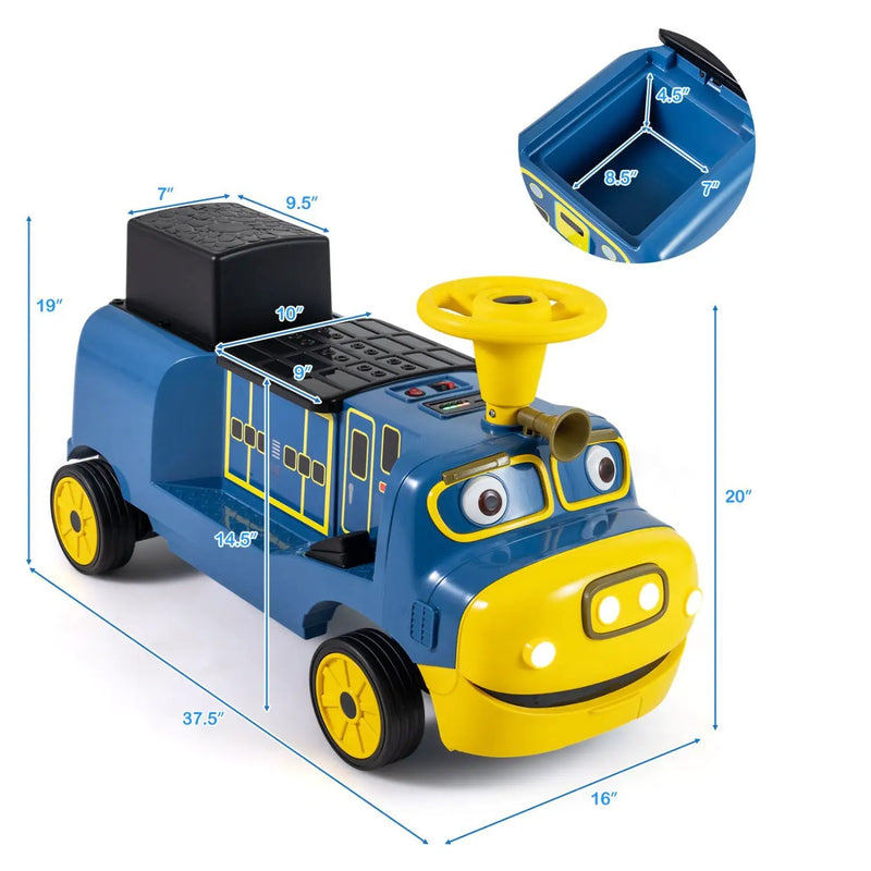 12V Kids Ride-On Train with Adjustable Seat & Music by DirectDeals