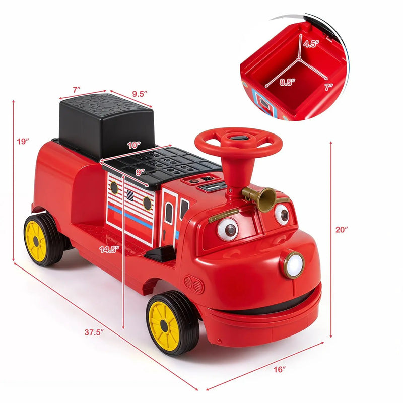 12V Kids Ride-On Train with Adjustable Seat & Music by DirectDeals